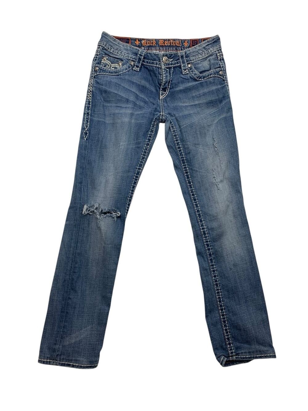 Rock Revival size 27 Zoey Women's Medium Blue Straight Leg Jeans